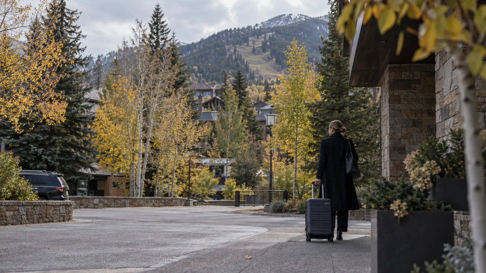 AI-generated editorial fall arrival scene inspired by Aspen